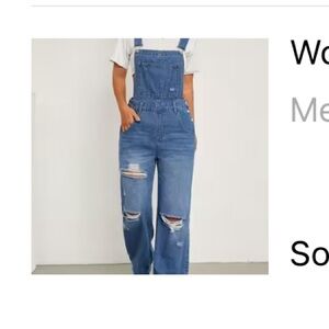 Women  Solid Denim Overalls - Blue